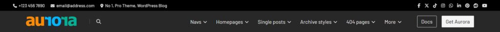 Aurora WordPress theme: Detailed Header